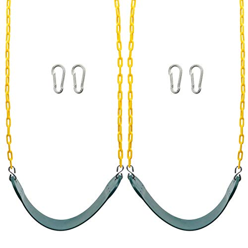 Heavy-Duty Swing Seat - 2 Pack Green with 66" Chain - 250lb Capacity