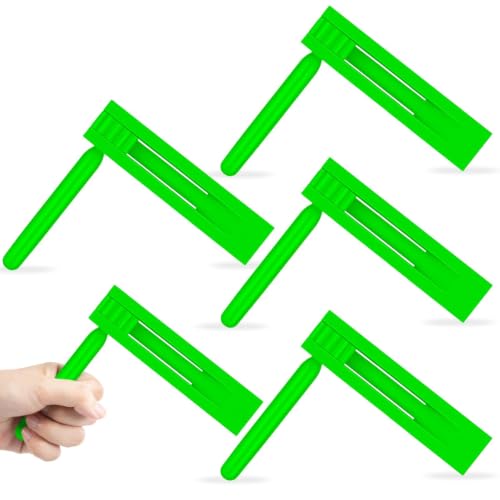 Green Ratchet Noise Makers Set - 4 Party Cheering Rattles