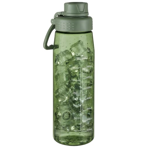 32oz BPA-Free Tritan Water Bottle with Wide Mouth & Leakproof Lid, Perfect for Hiking, Travel, Gym & Outdoors