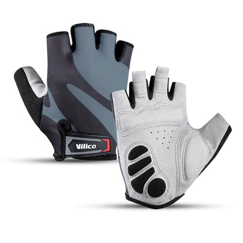 Fingerless Cycling Gloves for Men & Women - Black, Medium