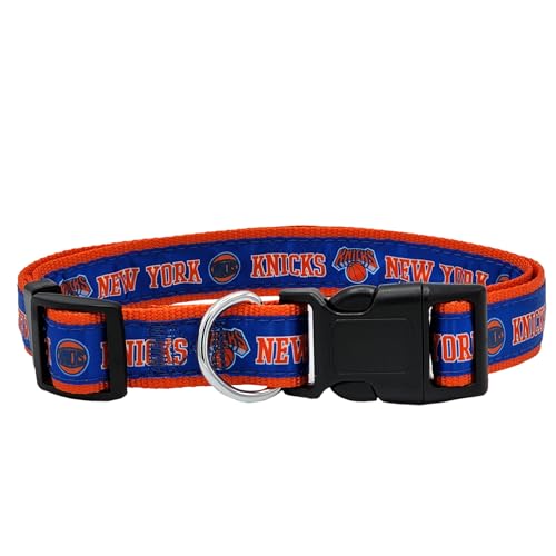 NBA Dog Collar - New York Knicks Medium Pet Collar for Dogs & Cats
