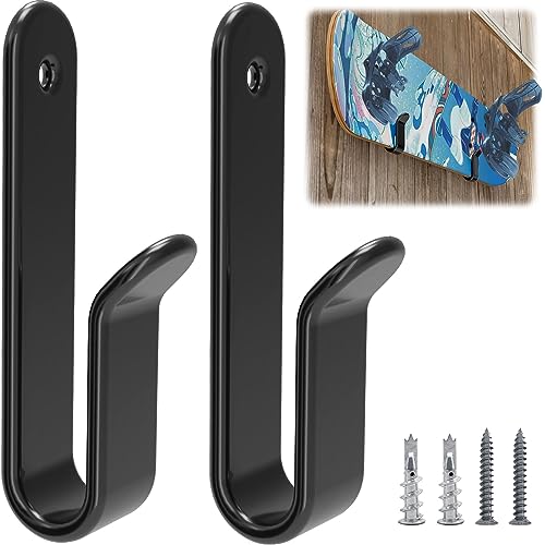 Snowboard Wall Mount Clips - Rubber-Dipped, Black, 2 Pcs