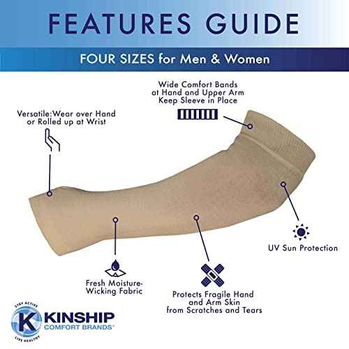Arm Protector Sleeves for Elderly Thin Skin, Bruising, Abrasion, Sun Protection, Men and Women