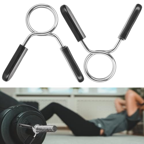 Spring Clip Collars for Olympic Barbells - 1 Pair Weight Clips