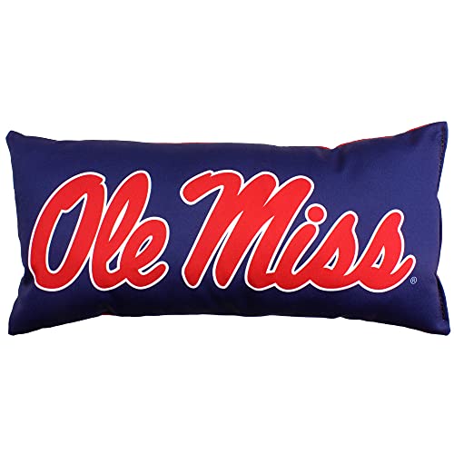 Ole Miss Rebels 2-Sided Travel Pillow - Comfy Decorative 16" x 6"