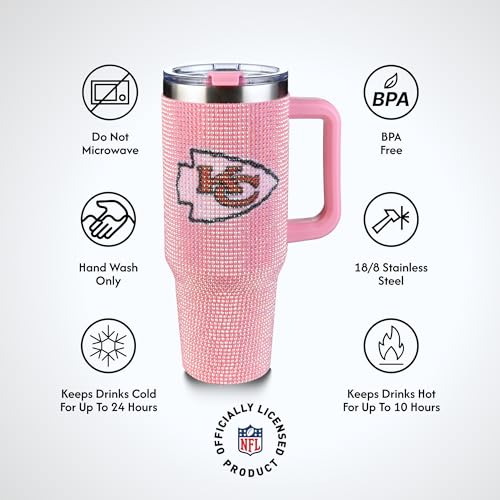 40oz Pink Bling Game Day Tumbler - Kansas City Chiefs
