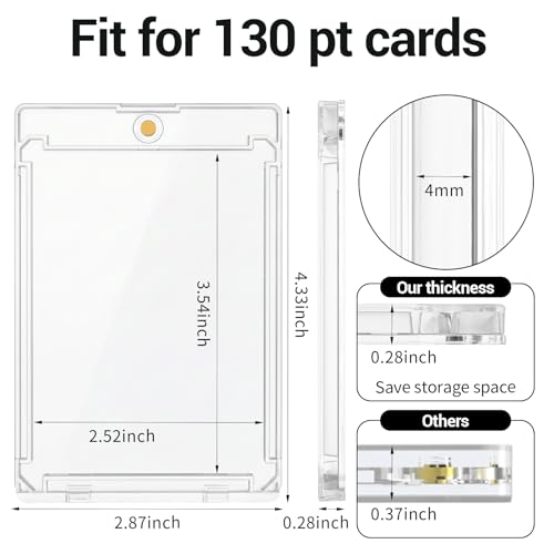 130pt Magnetic Card Holder - 20 Pack Transparent PVC Cases