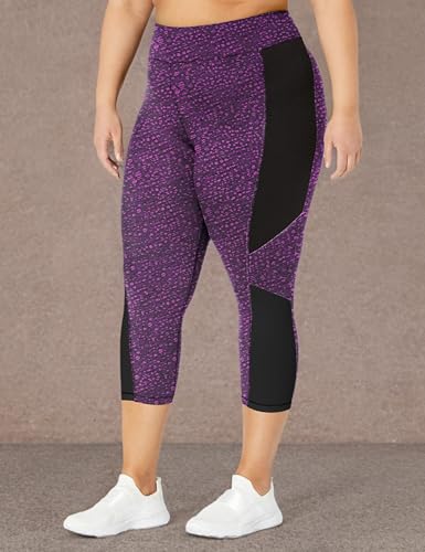 Women's Active Stretch Capri - 1X Spot on Plum Dream/Black