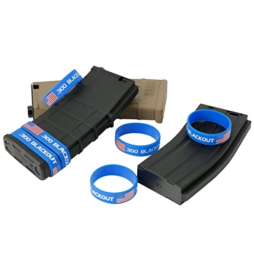 Magazine Marking Bands - 6 Pack Blue-White with Flag