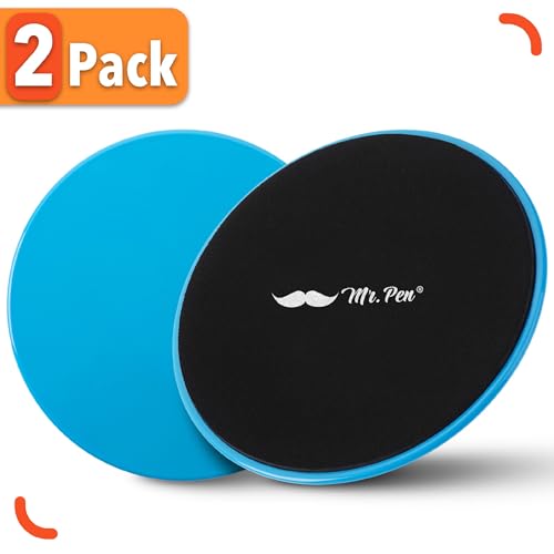 Dual-Sided Core Sliders for Workout & Fitness - 2 Pack - Blue