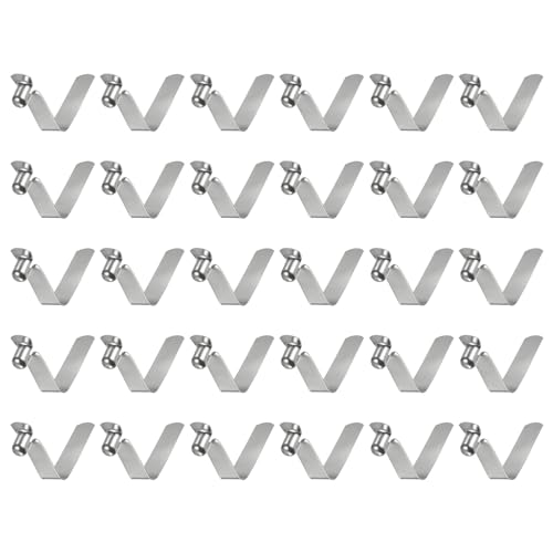 30pcs V-Shaped Spring Snap Clips for Kayak Paddles & Tent Poles - 6x8x32mm