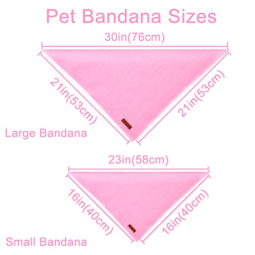 Cotton Dog Bandana - Washable Triangle Pet Scarf for Small Dogs - Pink Dot (S)
