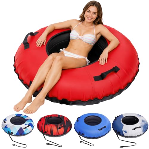 Heavy-Duty Inflatable Snow Tube - 45" Rubber with Canvas Cover