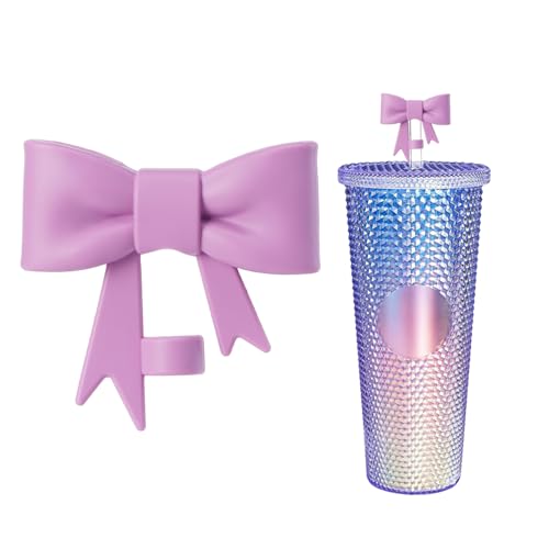 Silicone Bow Straw Topper for 6-8mm Straws - Light Purple