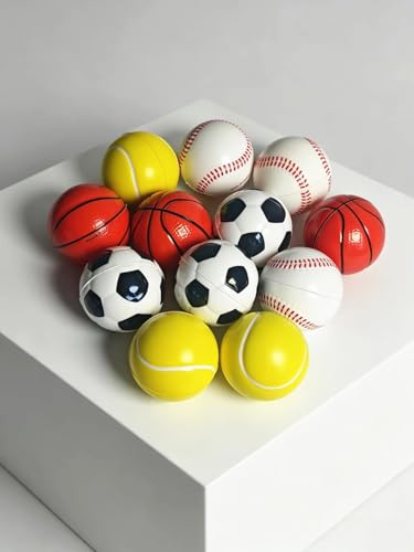 2.5-Inch Mini PU Bouncy Balls Set of 12 - Safe Soft Sports Kids Toys