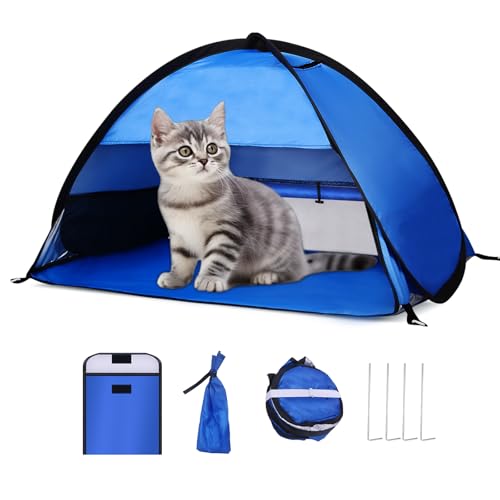 YZBEIMDAI Blue Breathable Pop-Up Beach Sun Shelter 27.5in - Instant Shade Tent with Phone Stand