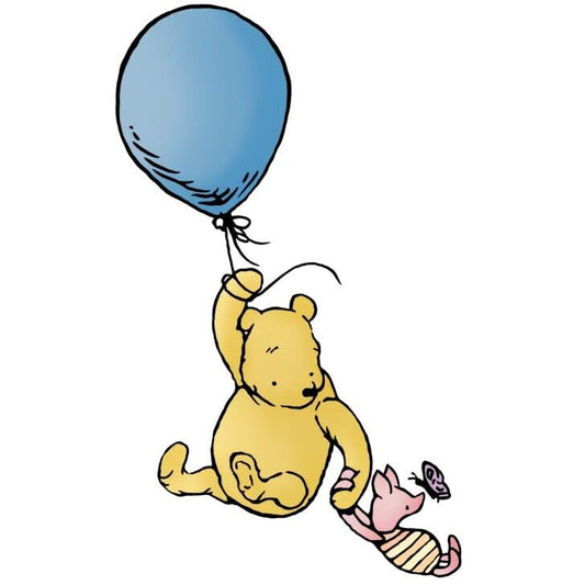 Classic Winnie Balloon Wall Decals, Baby Quotes Peel and Stick for Nursery Decor, Vintage Winnie Wall Stickers Large