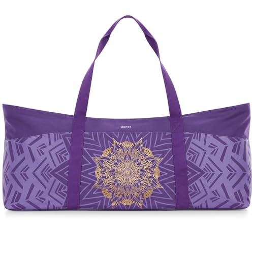 Yoga Mat Bag with Waterproof Pocket - Purple Large