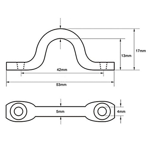 8 Pcs Stainless Steel Pad Eye Straps with 16 Screws - 3/8"