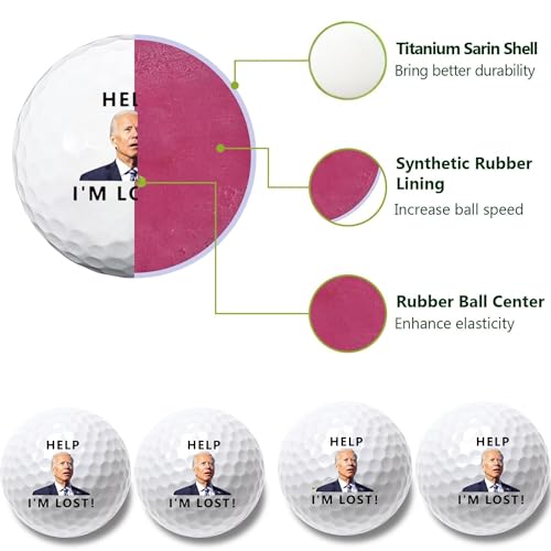 4 Pcs Funny Golf Balls for Birthday, Father’s Day Christmas Novelty