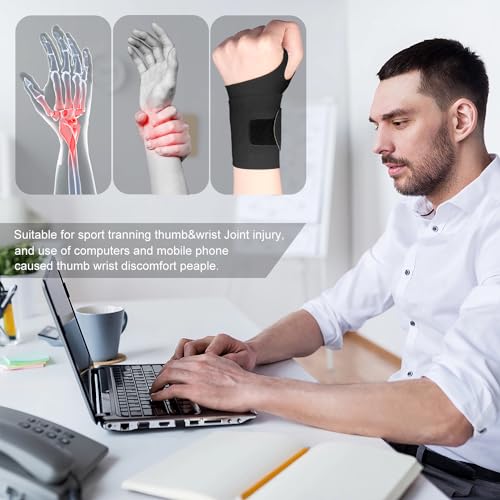 Ultra-Thin Adjustable Wrist Brace for Pain Relief & Support - Black 2pcs
