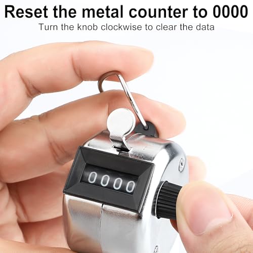 2 Pack Hand Tally Counter - 4-Digit Mechanical Metal Clicker