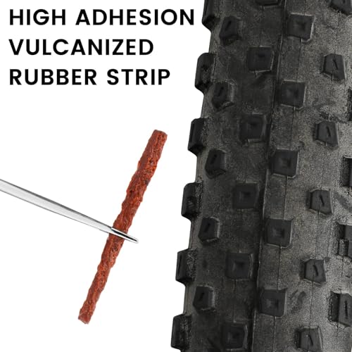 Tubeless Bike Tire Repair Kit with 5 Bacon Strips & Insertion Tool - Orange & Black