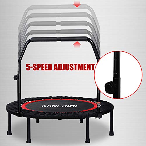 40" Folding Mini Fitness Rebounder Trampoline with Handle - Black