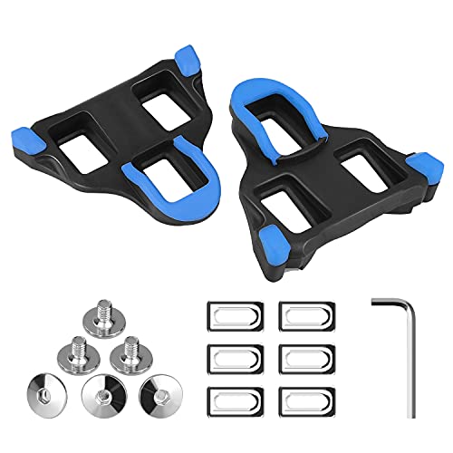 Thinvik SPD-SL 3-Hole Bike Cleats SH11 Blue for Road Shoes Compatible with Shimano Pedals