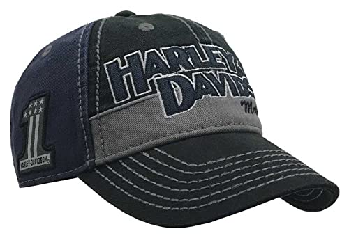 Wisconsin Harley-Davidson Men’s Baseball Cap – Blue/Black/Gray, One Size