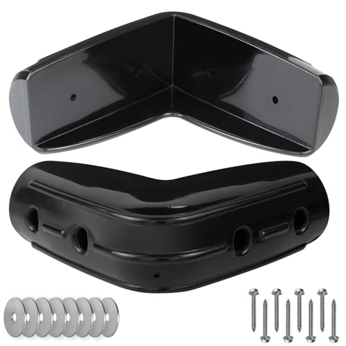 JYINCPED 10x10 Inch Dock Corner Bumpers - 2 Pack Black Marine Fender Guard