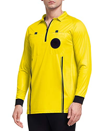 Pro Soccer Referee Jersey - Long Sleeve, Yellow, Large