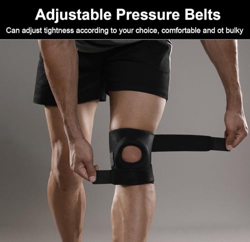 Knee Brace for Pain Relief – Open-Patella Support Strap - Black