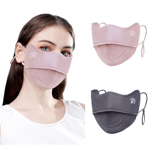 2Pcs UV Face Mask, Sun Masks for Women, Cooling Breathable Cover