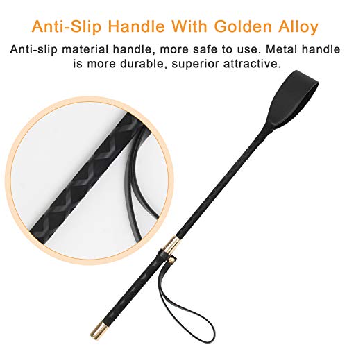 18 Inch Horse Riding Crop - PU Leather Whip - Black