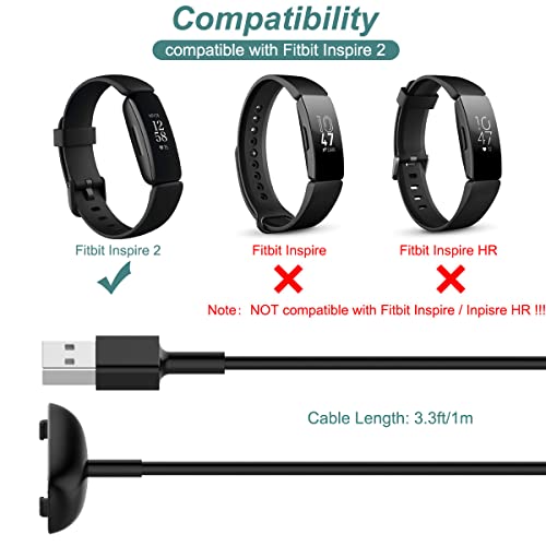 2-Pack Charger Cable for Fitbit Inspire 2 & Ace 3 - 3.3ft