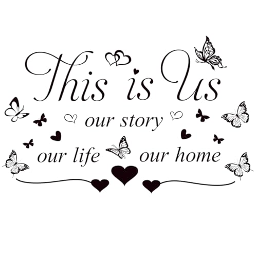 Inspirational Quote Wall Decals - This is us, a Little bit of Crazy, Loud Whole lot of Love - Home Decoration Murals for Living Room, Bedroom Wall Decor