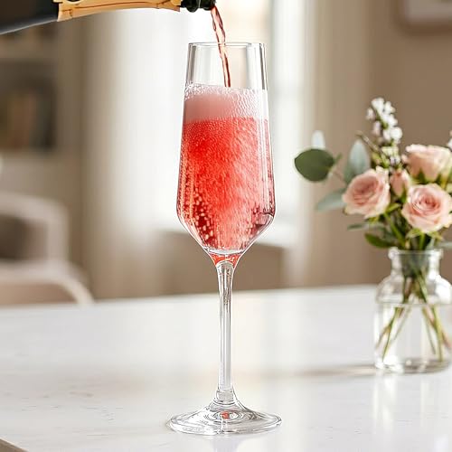 Stella 6-Pack Unbreakable Tritan Champagne Flutes - BPA-Free, Reusable, Dishwasher Safe