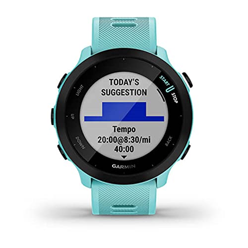 Garmin Forerunner 55 GPS Running Watch - Aqua, Renewed
