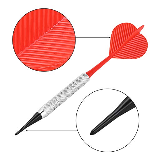 Soft Tip Darts Set - 12 Plastic Darts with 100 Extra Tips - Silver