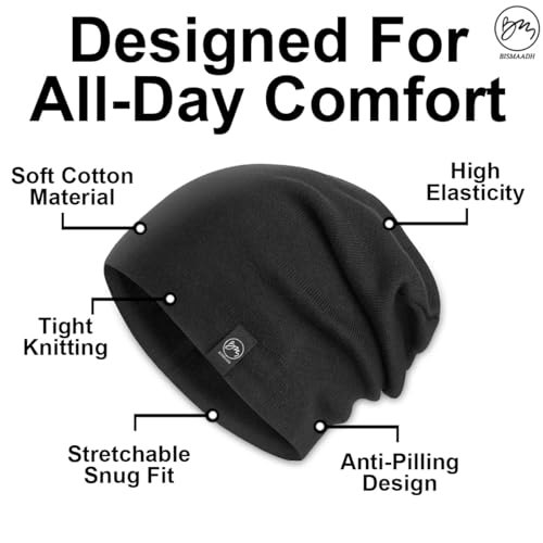 Soft Bamboo Viscose Sleep Cap for Hair Loss & Chemo - Dark Grey