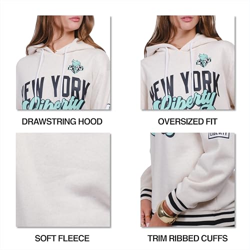 WNBA Official Super Soft Kaleido Hoodie Sweatshirt - Indiana Fever Medium Oatmeal Heather