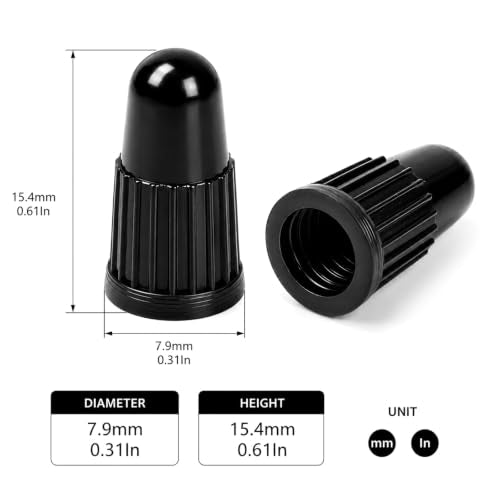 Presta Valve Caps - Plastic Dust Stem Covers for MTB and Road Bike - 20 Pack