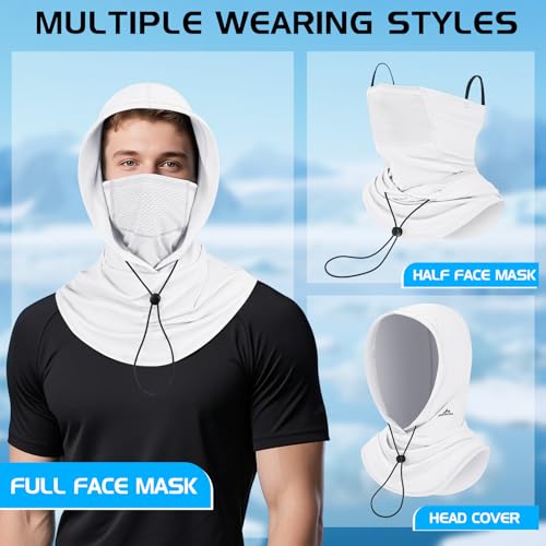 Cooling Breathable Balaclava Face Mask - UV Protection White