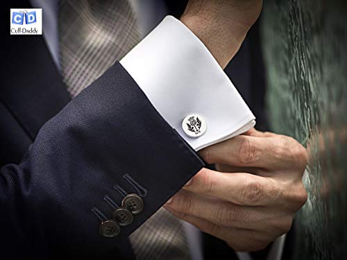 Skiing Cufflinks with Presentation Box - Silver Tone