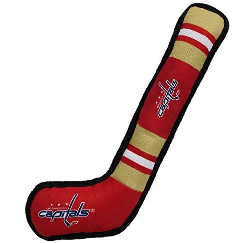 Pets First NHL Washington Capitals Hockey Stick Dog Toy - Tough Nylon Squeaker, 16 Inch, Licensed Sports Pet Toy