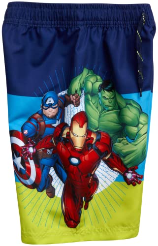 Spider-Man Avengers Swim Trunks for Boys - UPF 50, 3T Navy Multi Stripe