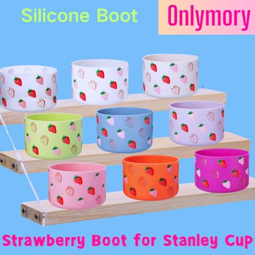 Silicone Protective Boot for 12oz 14oz 16oz Water Bottles - Strawberry