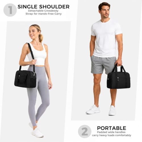 Compact 14-Inch Gym Bag for Travel, Sports & Fitness - Lightweight Duffle