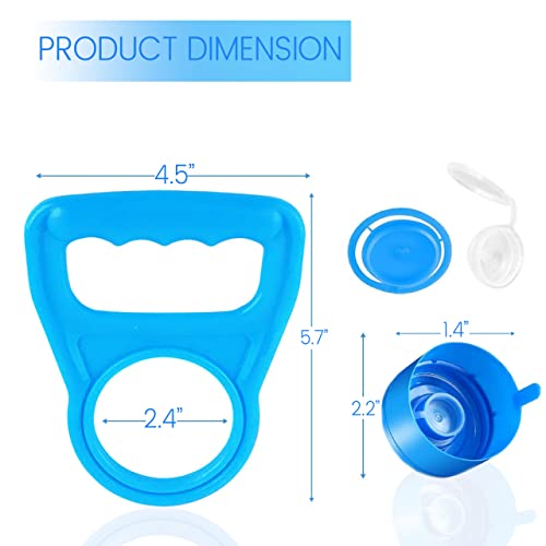 Silicone Water Bottle Cap Set - 5-Pack Leakproof Lids for 5-Gallon Jugs